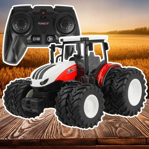 TRAKTOR ZDALNIE STEROWANY RC CIĄGNIK Z ROZSIEWACZEM NAWOZÓW PILOT ŚWIATŁA na Arena.pl