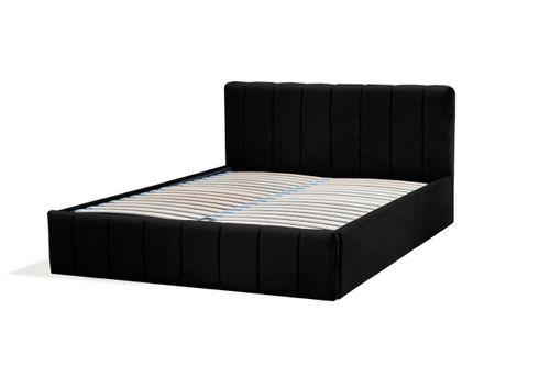 Czarne łóżko tapicerowane NINA / R100 140x200 cm na Arena.pl