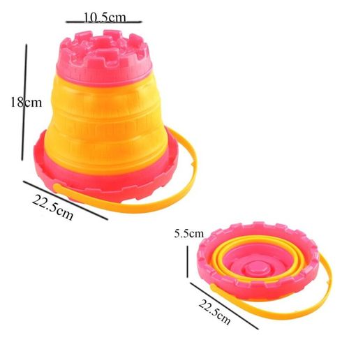 wiaderko do piaskownicy składane Round różowy na Arena.pl