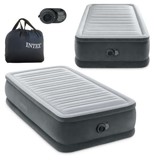 Jednoosobowy Materac Dmuchany 99x191x46 cm łóżko pompka 220V INTEX 64412ND na Arena.pl