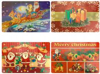 Świąteczne podkładki na stół PVC 2 x 6 szt. pod kubek talerz ozdoba prezent