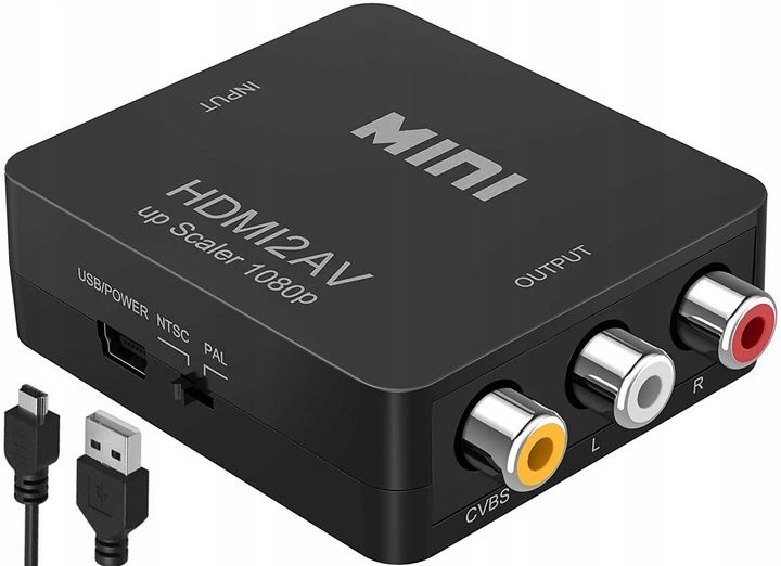 ADAPTER KONWERTER HDMI 1080p DO AV 3xRCA CVBS CINCH zdjęcie 1