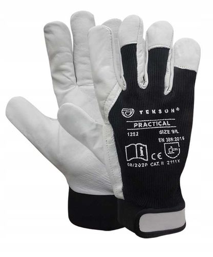 rękawice ochronne tekson practical 1252 skóra kozia z rzepem roz. 9 na Arena.pl