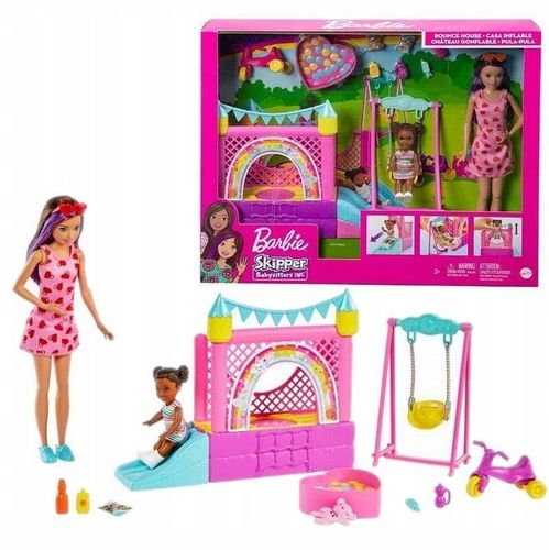 BARBIE SKIPPER LALKA OPIEKUNKA PLAC ZABAW HUŚTAWKA ZAMEK DMUCHANY ROWEREK na Arena.pl