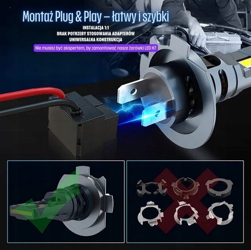 Żarówki LED H4 6500K 80W Mocne Białe Światło CANBUS Plug & Play na Arena.pl