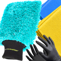 RĘKAWICA DO MYCIA AUTA LAKIERU 2X MIKROFIBRA 30X30CM RĘKAWICZKI NITRYLOWE