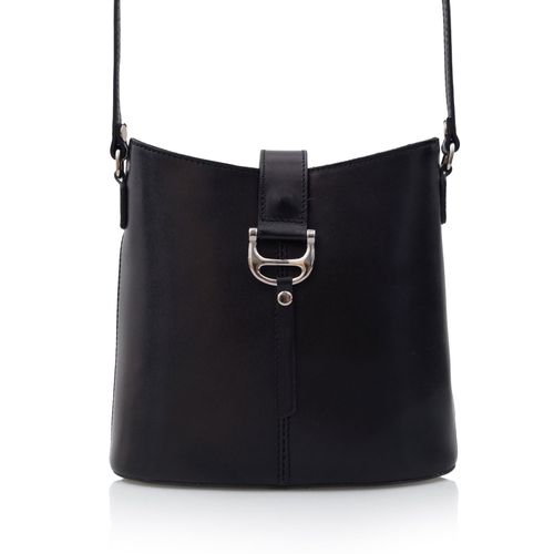 VERA PELLE torebka skórzana listonoszka z paskiem V372 granatowa na Arena.pl