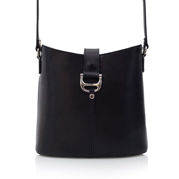 VERA PELLE torebka skórzana listonoszka z paskiem V372 granatowa zdjęcie 4