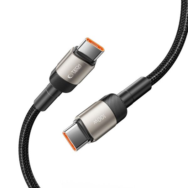 tech-protect ultraboost evo type-c cable pd100w/5a 100cm titanium zdjęcie 3