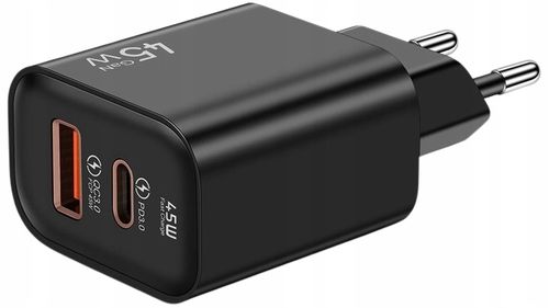 SZYBKA ŁADOWARKA KOSTKA GaN 45W ZASILACZ 2xUSB QC 3.0 PD 3A na Arena.pl