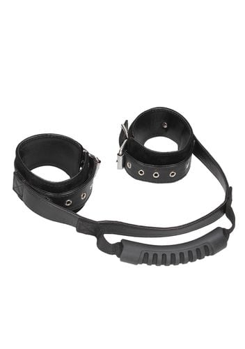 bonded leather hand cuffs with handle na Arena.pl