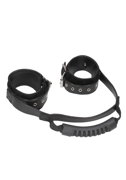 Bonded Leather Hand Cuffs With Handle zdjęcie 2