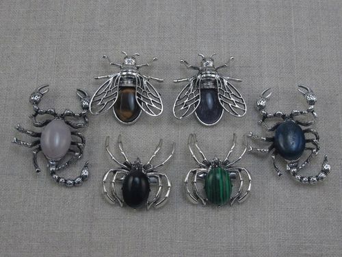 AGRAFKA ozdobna BROSZKA gunmetal [A006] na Arena.pl
