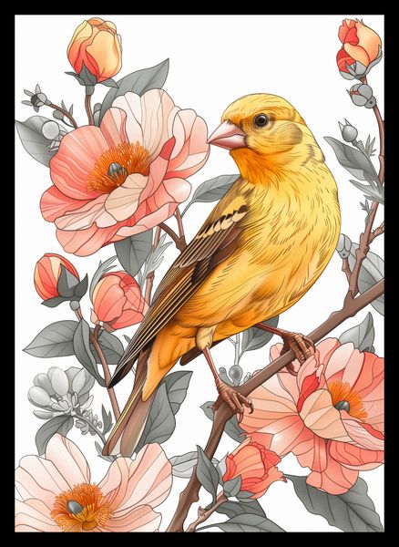 Plakat 25x35cm Wiosenny Śpiewaczek zdjęcie 2