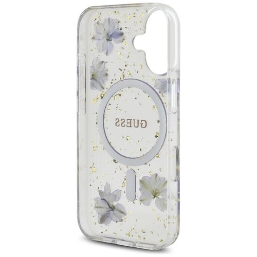 Etui Guess Resin Flowers Glitter MagSafe do iPhone 16 fioletowy na Arena.pl
