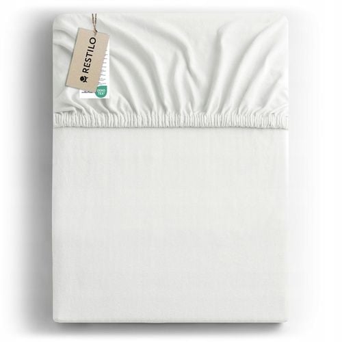 RESTILO Prześcieradło jersey z gumką 100% bawełniane czesana Białe na Arena.pl
