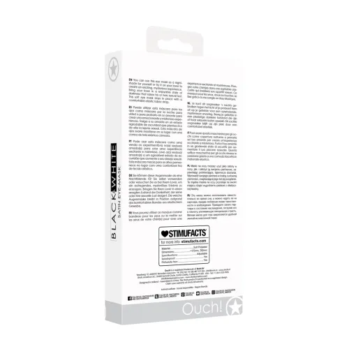 ouch! satynowa maska relaksacyjna na oczy z regulacją czarna na Arena.pl