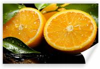 Fototapeta PREMIUM STRUKTURA ZMYWALANA NA WYMIAR przekrojona pomarańcz