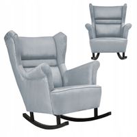 Fotel uszak Zoja bujany skandynawski Family Meble niebieski czytania