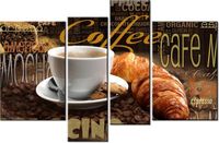 130CM 85 OBRAZ 4 ELEM PORANNA KAWA ŚCIENNY