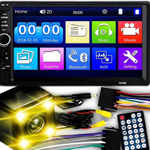 Radio Samochodowe Bluetooth 2DIN Wyświetlacz 7" USB SD AUX Dotykowy Ekran na Arena.pl