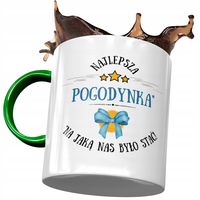 Kubek Zielony Dla Pogodynki Najlepsza Pogodynka Z Nadrukiem Ze Zdjęciem