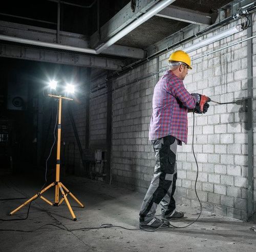 ZESTAW Statyw + Naświetlacz Halogen Budowlany 2x 100W LED 22000lm + na Arena.pl