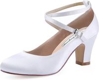 Buty ślubne damskie Duosheng Elegant satynowe ecru r.39 POWYSTAWOWY