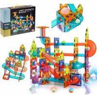 KLOCKI MAGNETYCZNE TOR KULKOWY KONSTRUKCYJNE EDUKACYJNE 110 ELEMENTÓW XXL