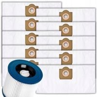 10x WORKI SYNTETYCZNE+ FILTR ZMYWALNY DO ODKURZACZA KARCHER WD3 KWD3