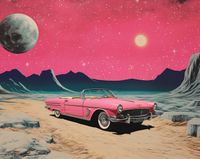 Plakat 76x60,5cm Kabriolet W Kosmosie