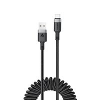 kabel przewód spiralny usb-a - usb-c 480mb/s 3a 1.2m - czarny