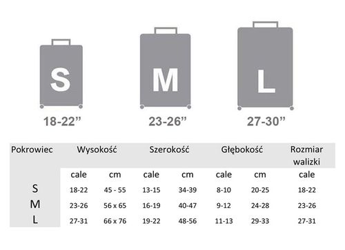 Pokrowiec na Walizkę Ochronny Etui Trzy Rozmiary S M L Czarny z Tekstem na Arena.pl