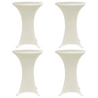 Pokrowce na stół barowy, Ø 80 cm, kremowe, elastyczne, 4 szt.