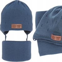 KOMPLET NOWORODEK czapka komin WIOSNA JESIEŃ 36-38