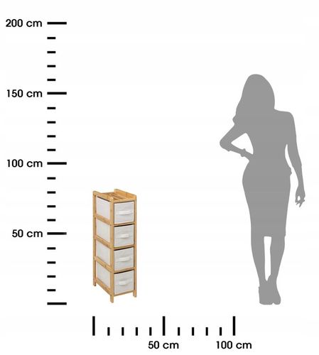 Regał łazienkowy do przechowywania z 4 koszami tekstylnymi Szuflady na Arena.pl