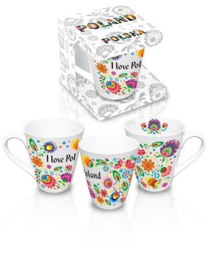 KUBEK CERAMICZNY FOLKLOR BIAŁY 260 ml na Arena.pl
