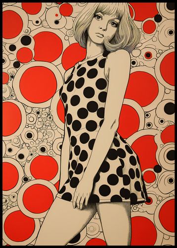 Plakat 67,5x95cm Czerwone Kropki na Arena.pl