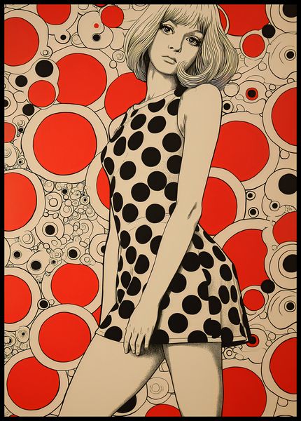 Plakat 67,5x95cm Czerwone Kropki zdjęcie 2