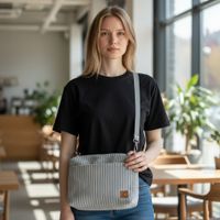 Ciemnoszara Torebka Sztruksowa - na każdą okazję