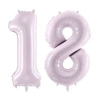 Balony foliowe liczba 18 pastelowy fioletowy 72 cm