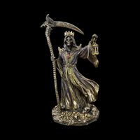 Figurka ŚMIERĆ KOSTUCHA w koronie z kosą i klepsydrą VERONESE WU78167A4