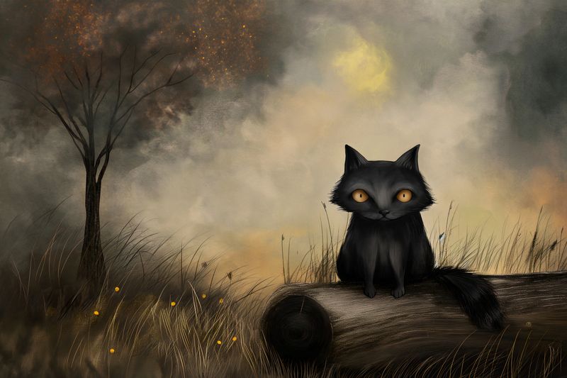 Plakat 60x40cm Czarny Kot zdjęcie 1