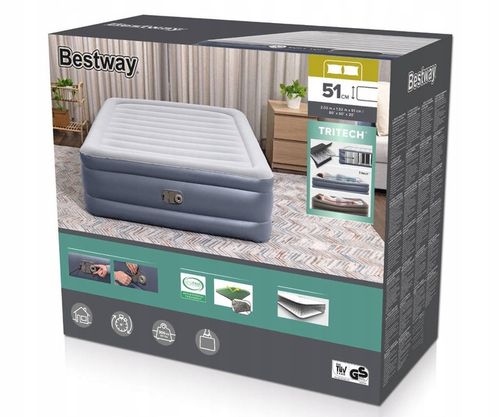 Materac Dmuchany DWUOSOBOWY ŁÓŻKO z POMPKĄ el. 203x152x51cm BESTWAY na Arena.pl