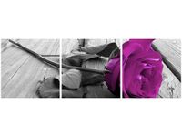 90 80CM OBRAZ T3 ELEM WYRAZISTA RÓŻA DRUK ŚCIENNY