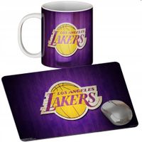 ZESTAW KUBEK + PODKŁADKA - LAKERS KOSZYKÓWKA - PREZENT WIELE WZORÓW + IMIĘ