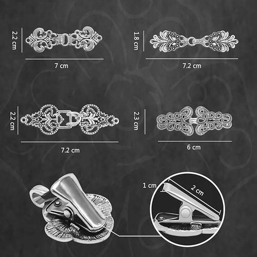4X SREBRNE OZDOBNE KLIPSY ZAPIĘCIA SPINIANIE SWETRÓW KARDIGANÓW VINTAGE Y2K na Arena.pl