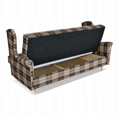 Sofa Uszak FELDA rozkładana fspania Family meble krata brązowa na Arena.pl