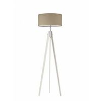 Lampa podłogowa HAITI abażur beżowy stelaż biały