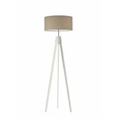 Lampa podłogowa HAITI abażur beżowy stelaż biały